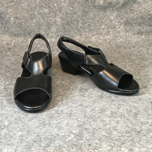 SAS Women's Suntimer Tripad Comfort Open Black Toe Leather Sandals - Picture 5 of 11